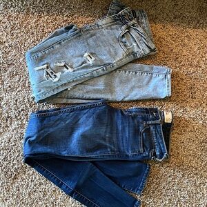 2 pairs of jeans bundle. American Eagle size 00 and hollister size 1R
